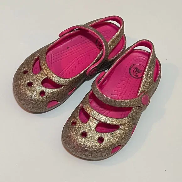 Rose gold crocs size 8 on sale